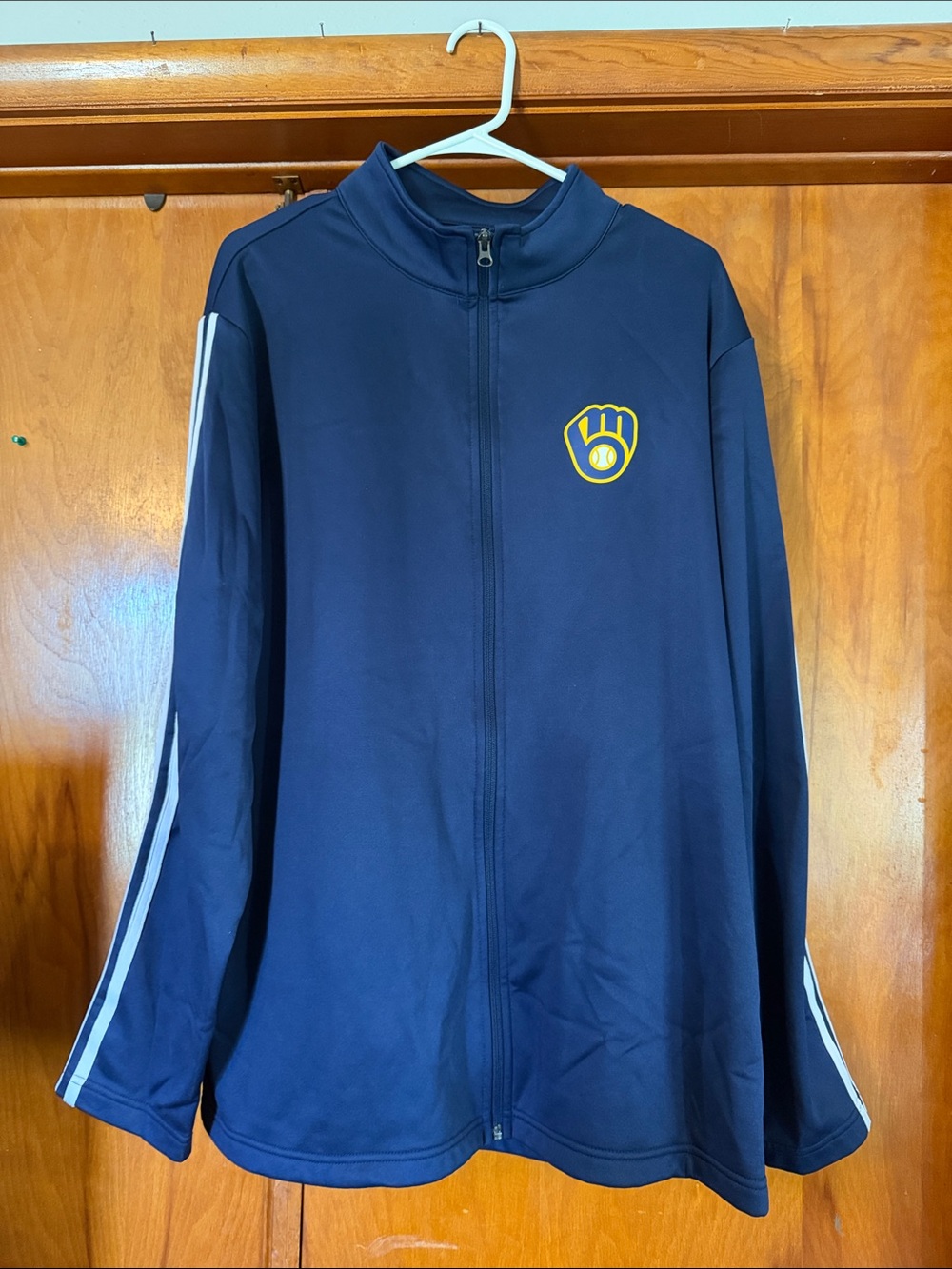 Genuine Merchandise Navy Blue Full-Zip Utility Jacket with Yellow Logo